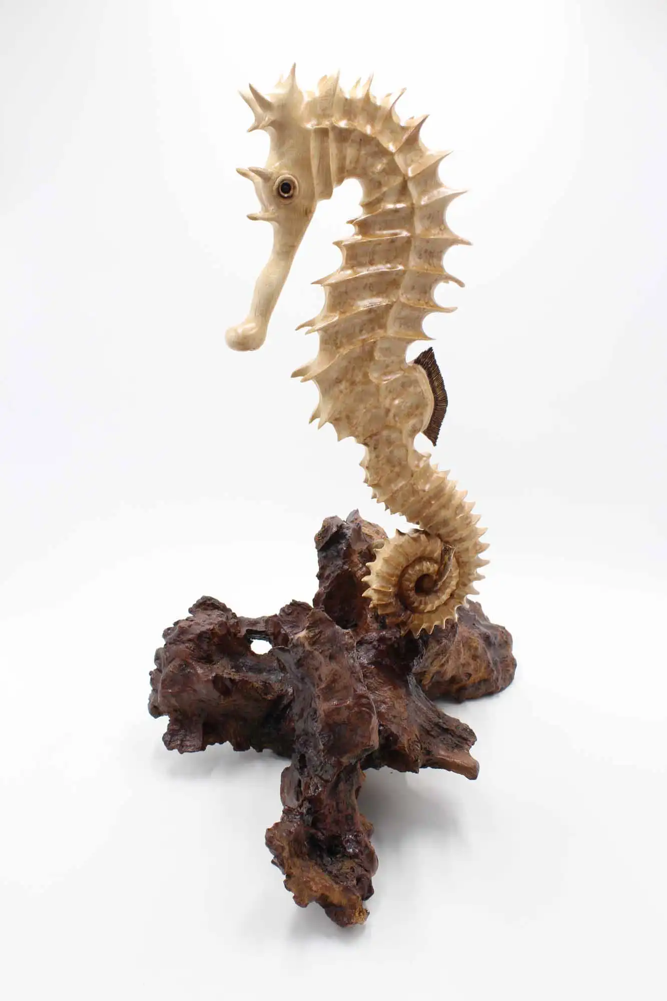 Seahorse woodcarving sculpture
